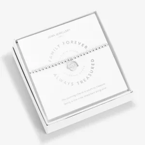A Littles Family Forever Always Treasured Silver 17.5cm Stretch Bracelet 5244 Joma Jewellery