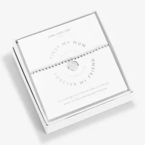 A Littles First My Mum Forever My Friend Silver 17.5cm Stretch Bracelet 5242 Joma Jewellery