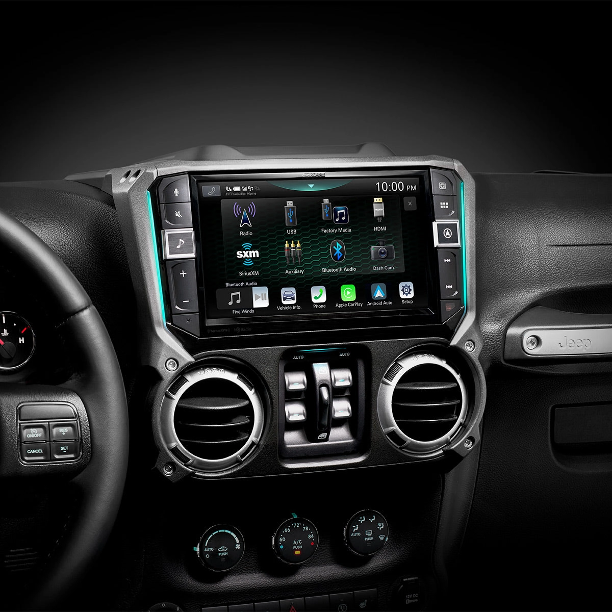 Alpine i509-WRA-JK 9" Weather-Resistant Media Receiver for 2011-2018 Jeep&reg; Wrangler