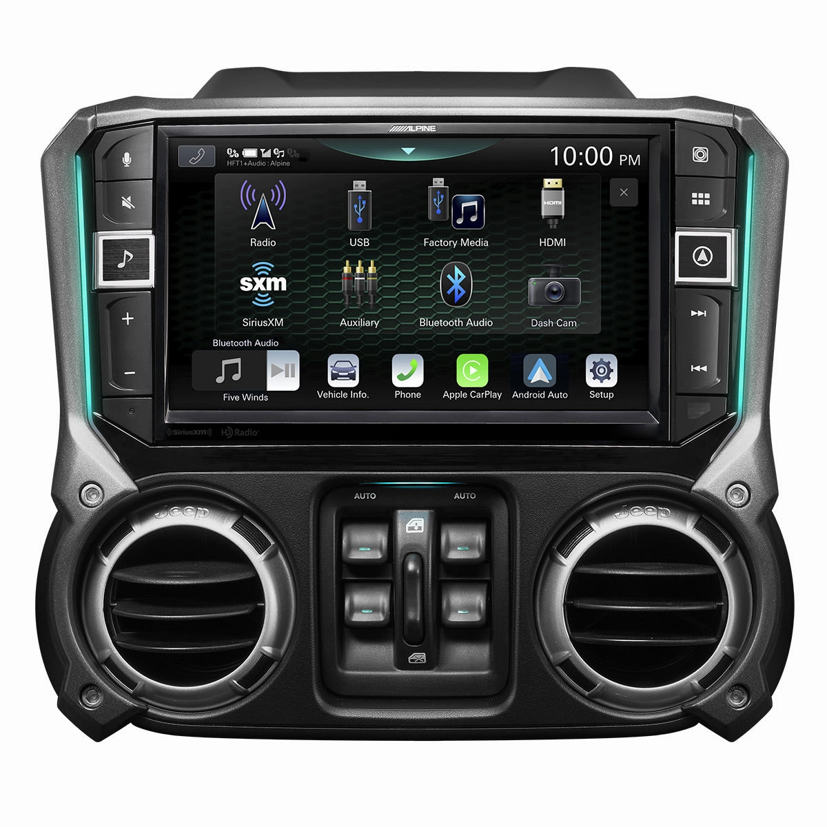 Alpine i509-WRA-JK 9" Weather-Resistant Media Receiver for 2011-2018 Jeep&reg; Wrangler