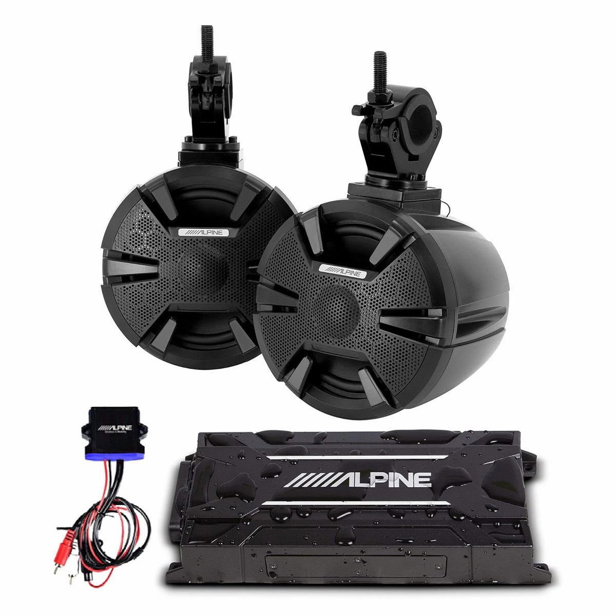 Alpine PSS-SX01 Weather Resistant Side-by-Side Sound System Marine speakers & subwoofers,Boat Audio,Nautical Sound Systems