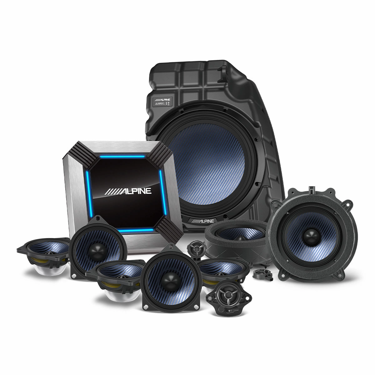 Alpine PSS-TSLA-223 11-Speaker Complete Sound System Upgrade for 2022-Up Tesla Model 3 with Factory Base Audio