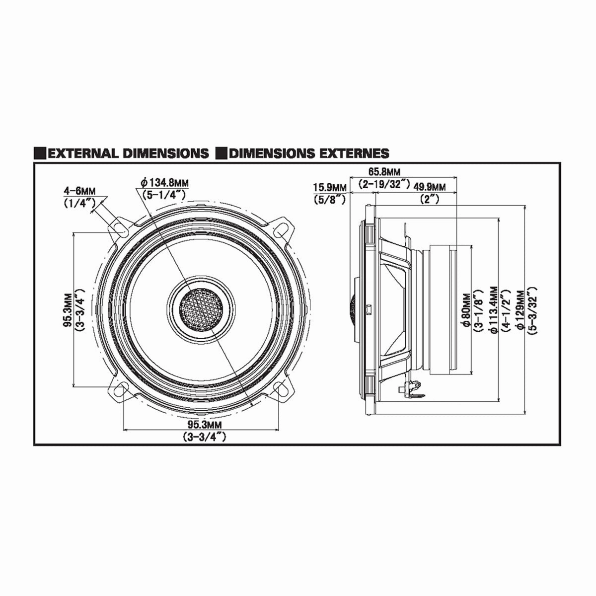 Alpine S2-S50 S-Series 5" 2-Way Coaxial Speakers - Pair