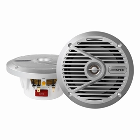 Alpine SPS-M601 6.5" 2-Way Coaxial Marine Speakers - Pair (Silver) Marine speakers & subwoofers,Boat Audio,Nautical Sound Systems