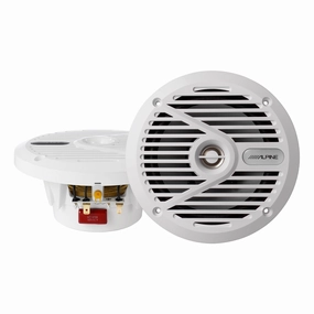 Alpine SPS-M601W 6.5" Coaxial 2-Way Marine Speakers - Pair (White) Marine speakers & subwoofers,Boat Audio,Nautical Sound Systems
