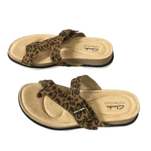 Animal Print Sandals Flats Clarks, Size 8 clarks