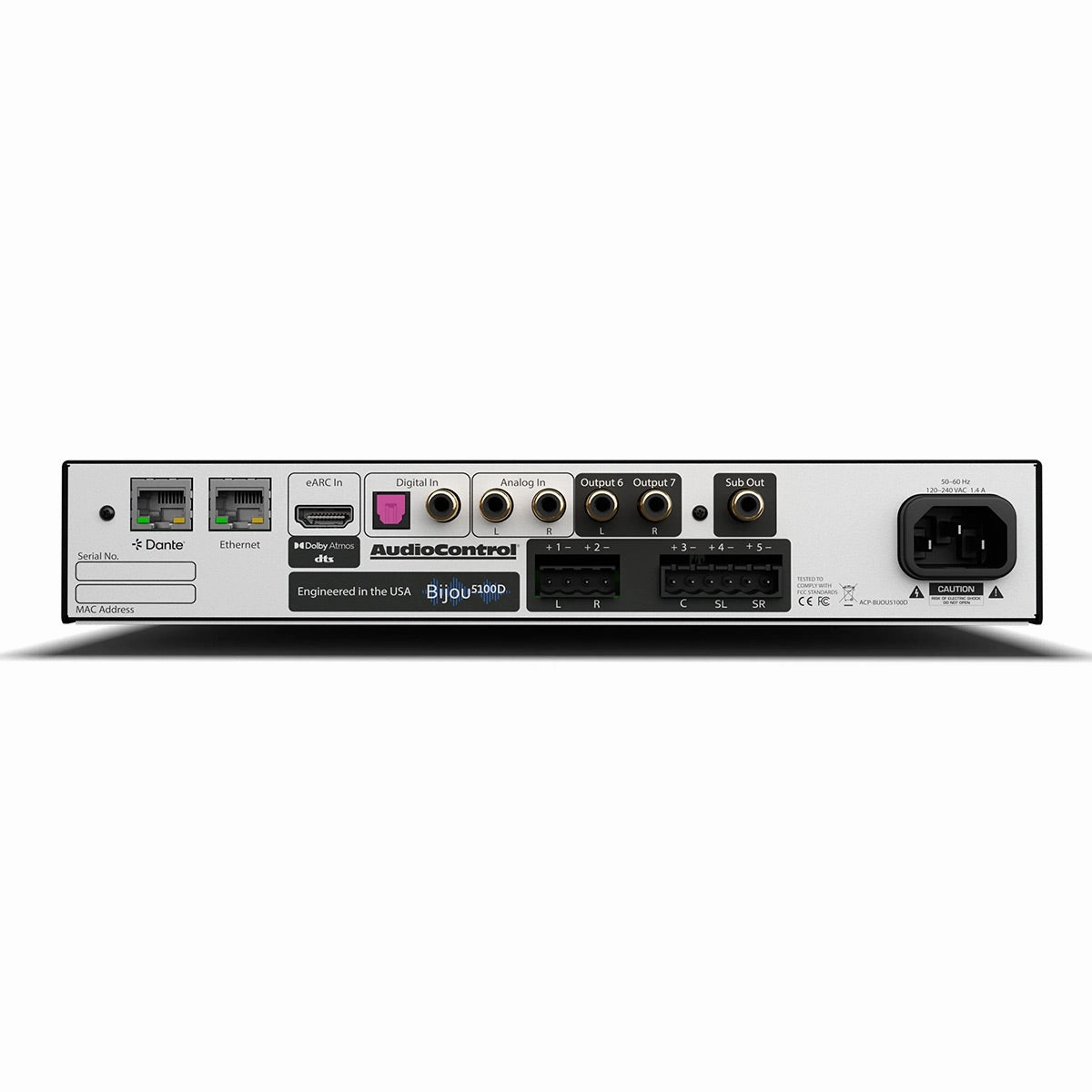 AudioControl Bijou 5100D Compact 5.1 Channel High-Power Integrated Amplifier with Dante Support