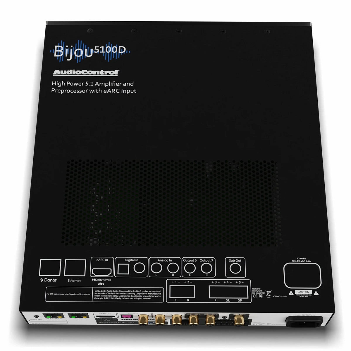 AudioControl Bijou 5100D Compact 5.1 Channel High-Power Integrated Amplifier with Dante Support