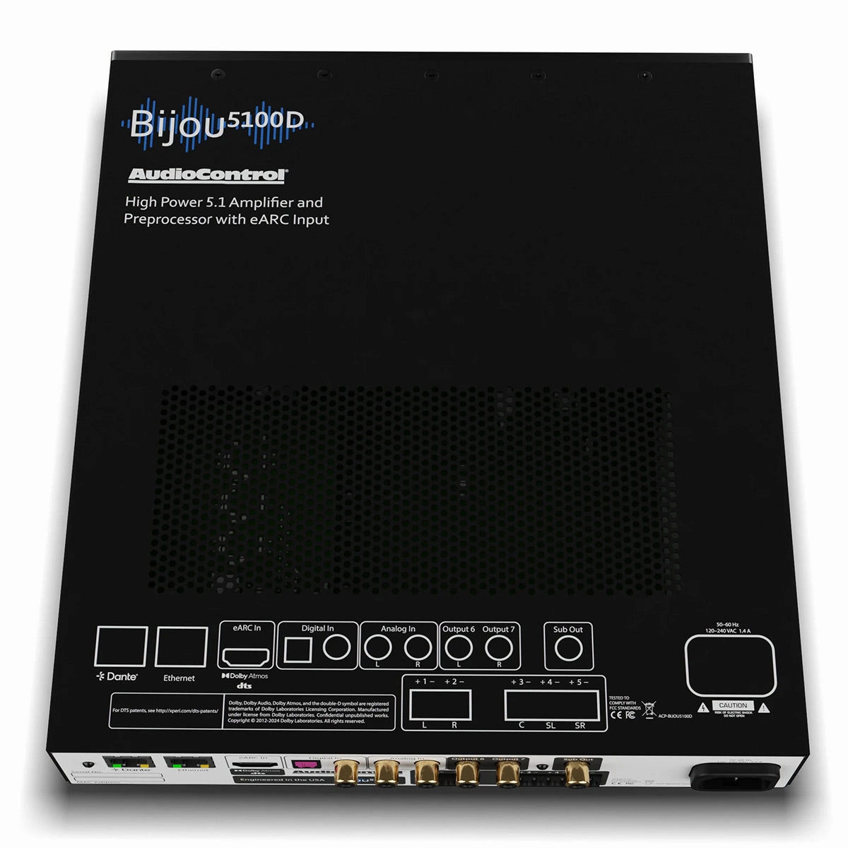 AudioControl Bijou 5100D Compact 5.1 Channel High-Power Integrated Amplifier with Dante Support