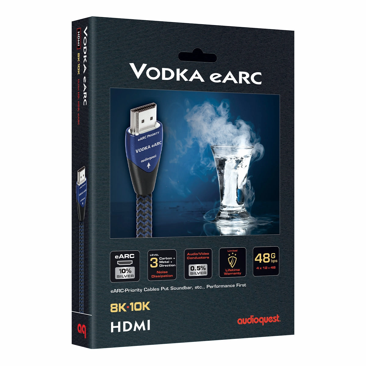 AudioQuest Vodka eARC Priority Ultra High Speed 48Gbps HDMI 2.1 Cable (7.38 ft)