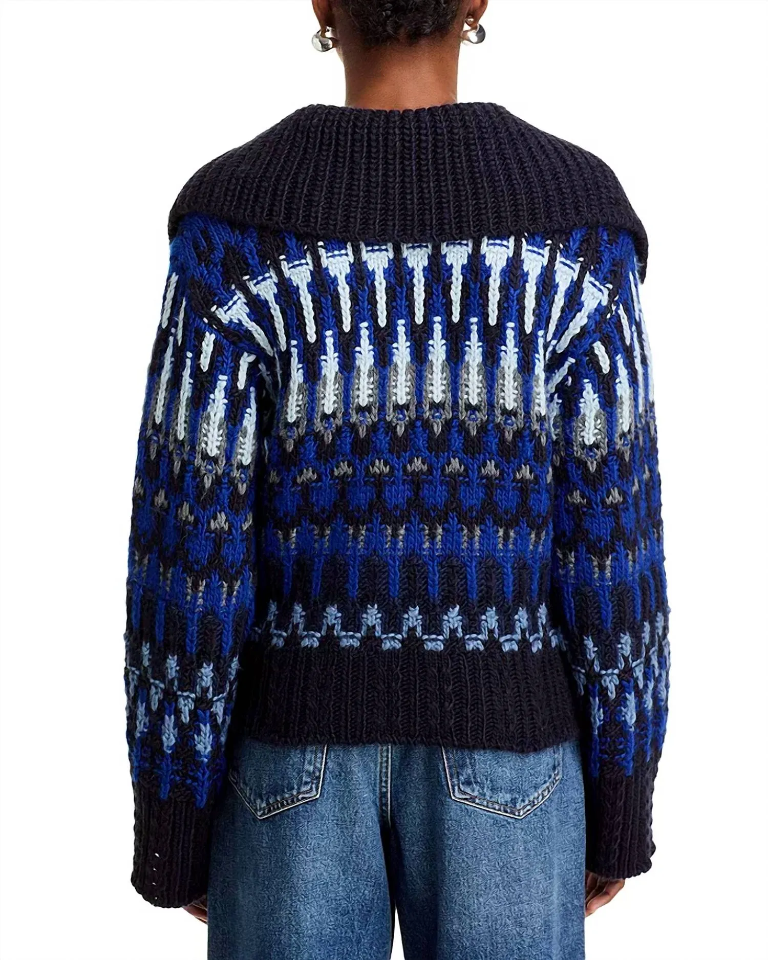 Augustus Sweater In Lapis Combo Fairisle