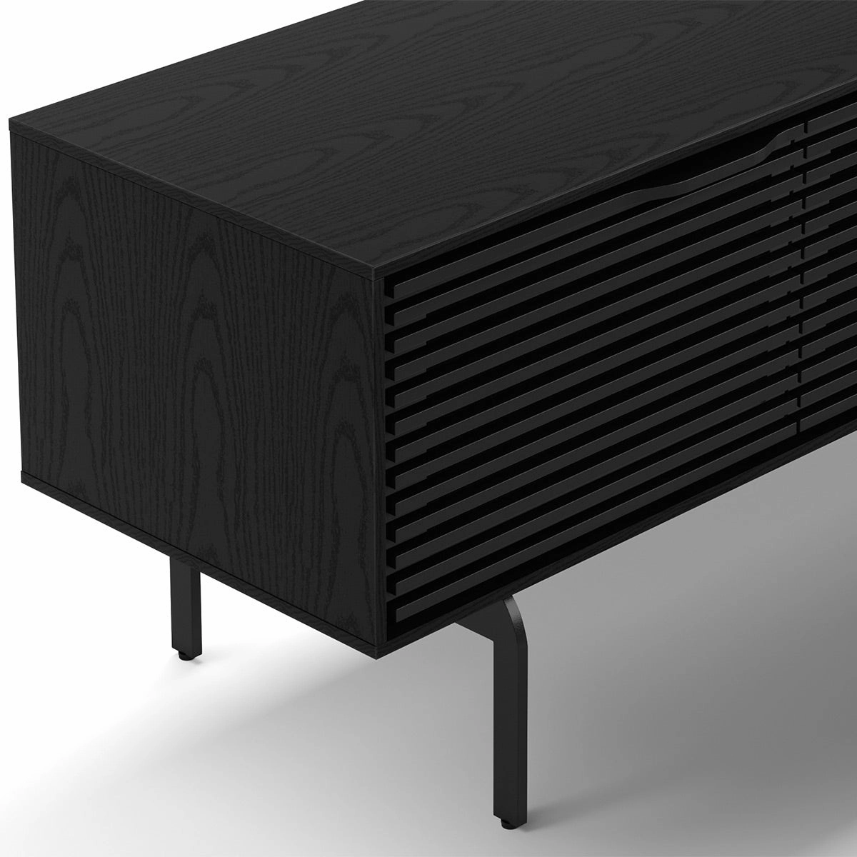 BDI Align 7473 Low 4-Door Cabinet with Console Base (Ebonized Ash)