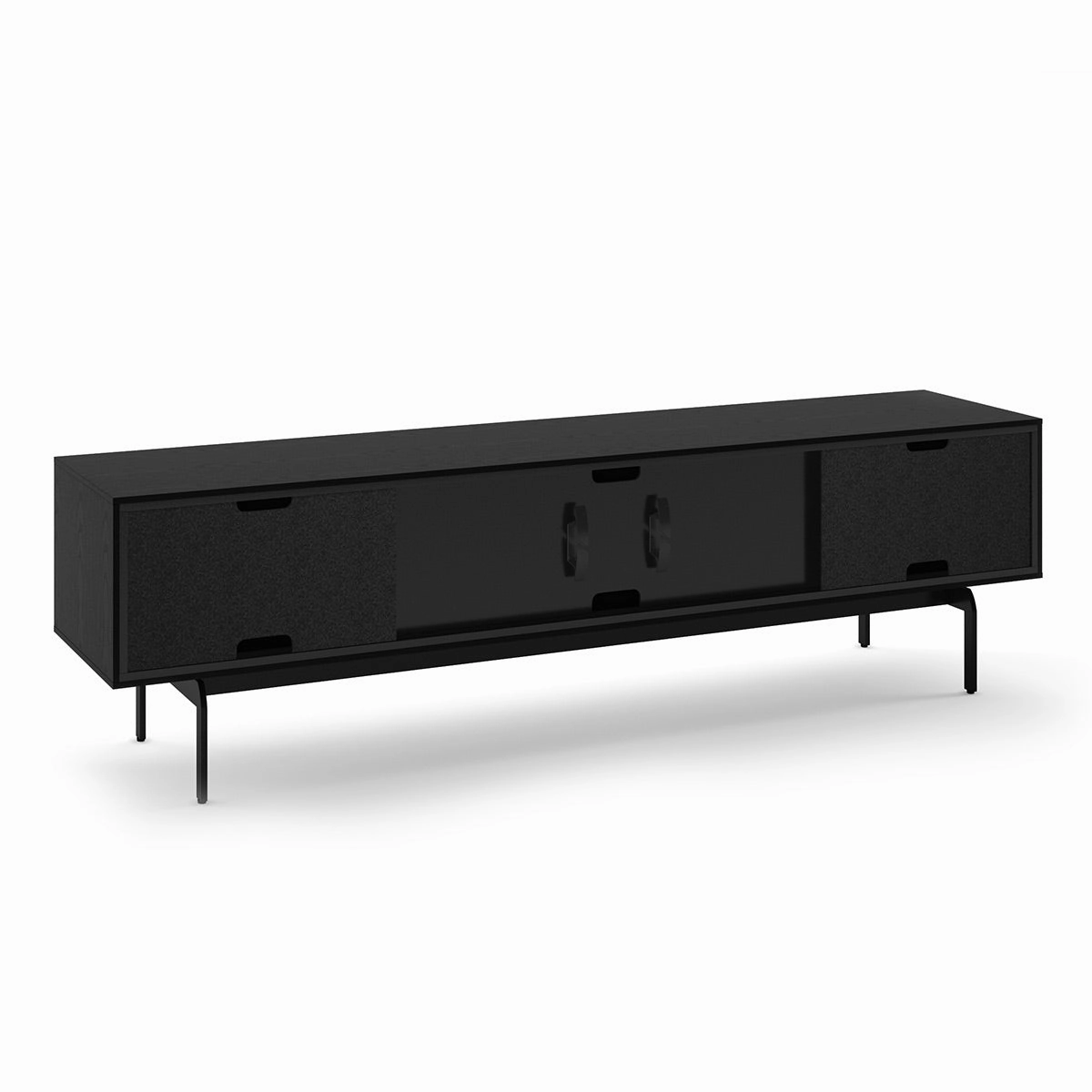 BDI Align 7473 Low 4-Door Cabinet with Console Base (Ebonized Ash)