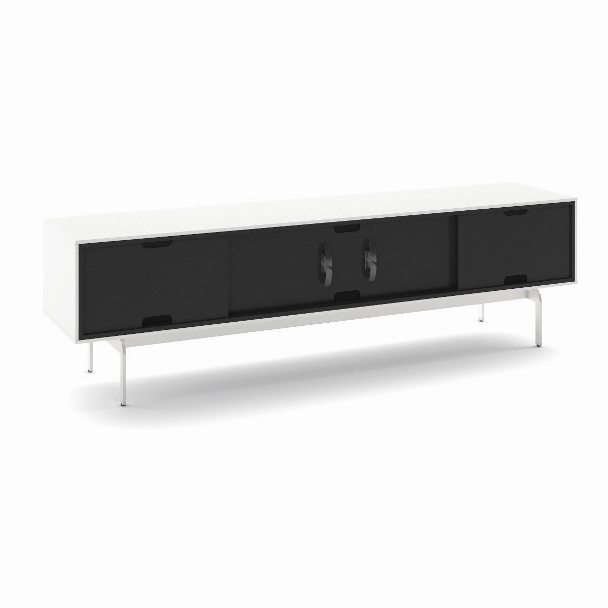 BDI Align 7473 Low 4-Door Cabinet with Console Base (Satin White)