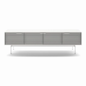 BDI Align 7473 Low 4-Door Cabinet with Console Base (Satin White)