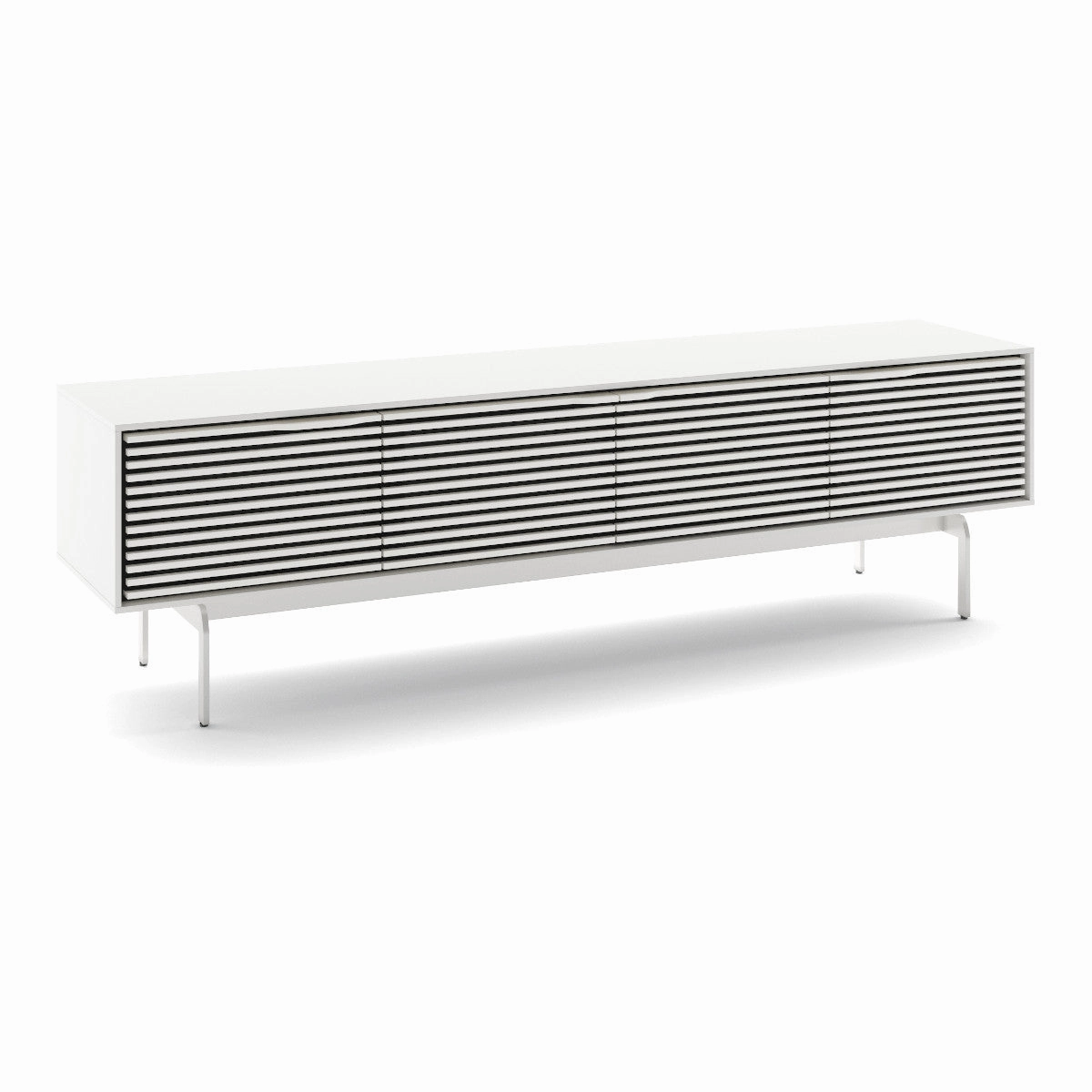 BDI Align 7473 Low 4-Door Cabinet with Console Base (Satin White)