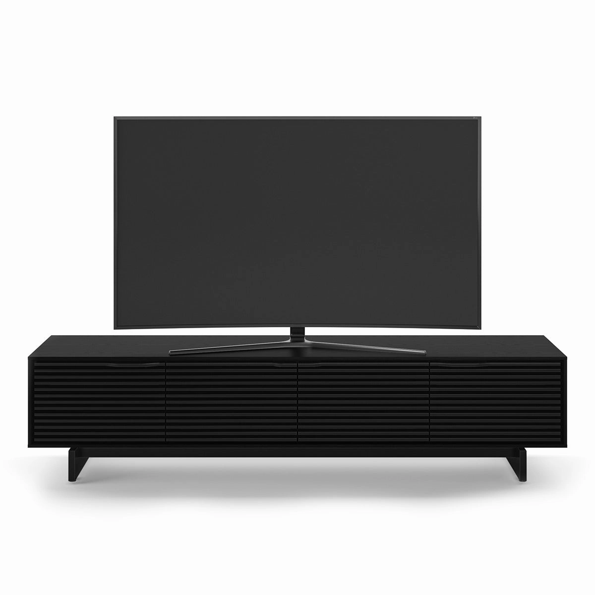 BDI Align 7473 Low 4-Door Cabinet with Media Base (Ebonized Ash)