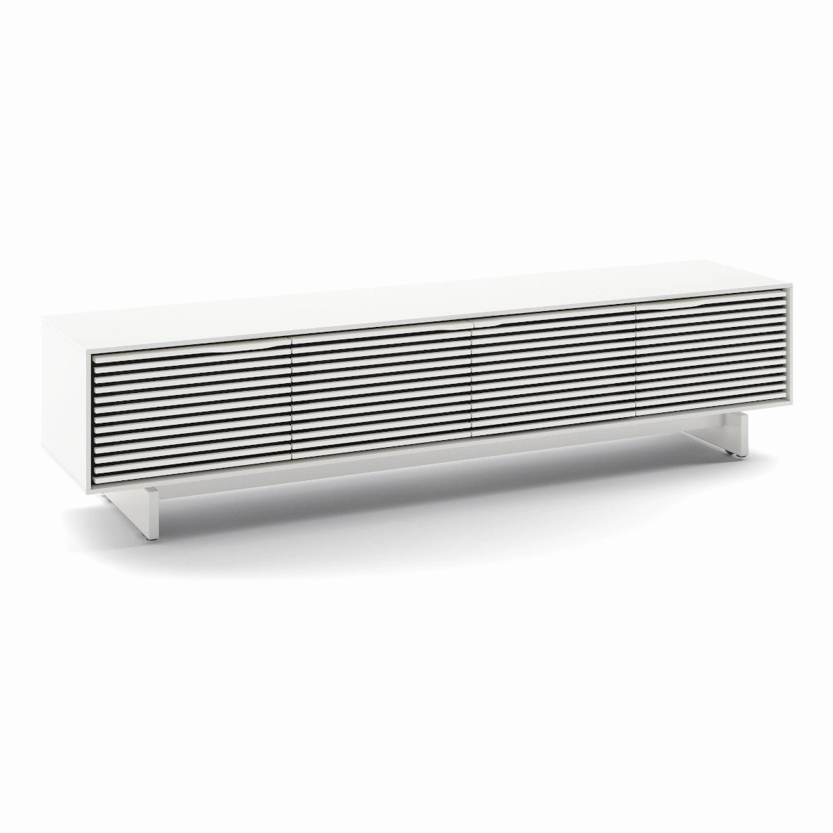 BDI Align 7473 Low 4-Door Cabinet with Media Base (Satin White)