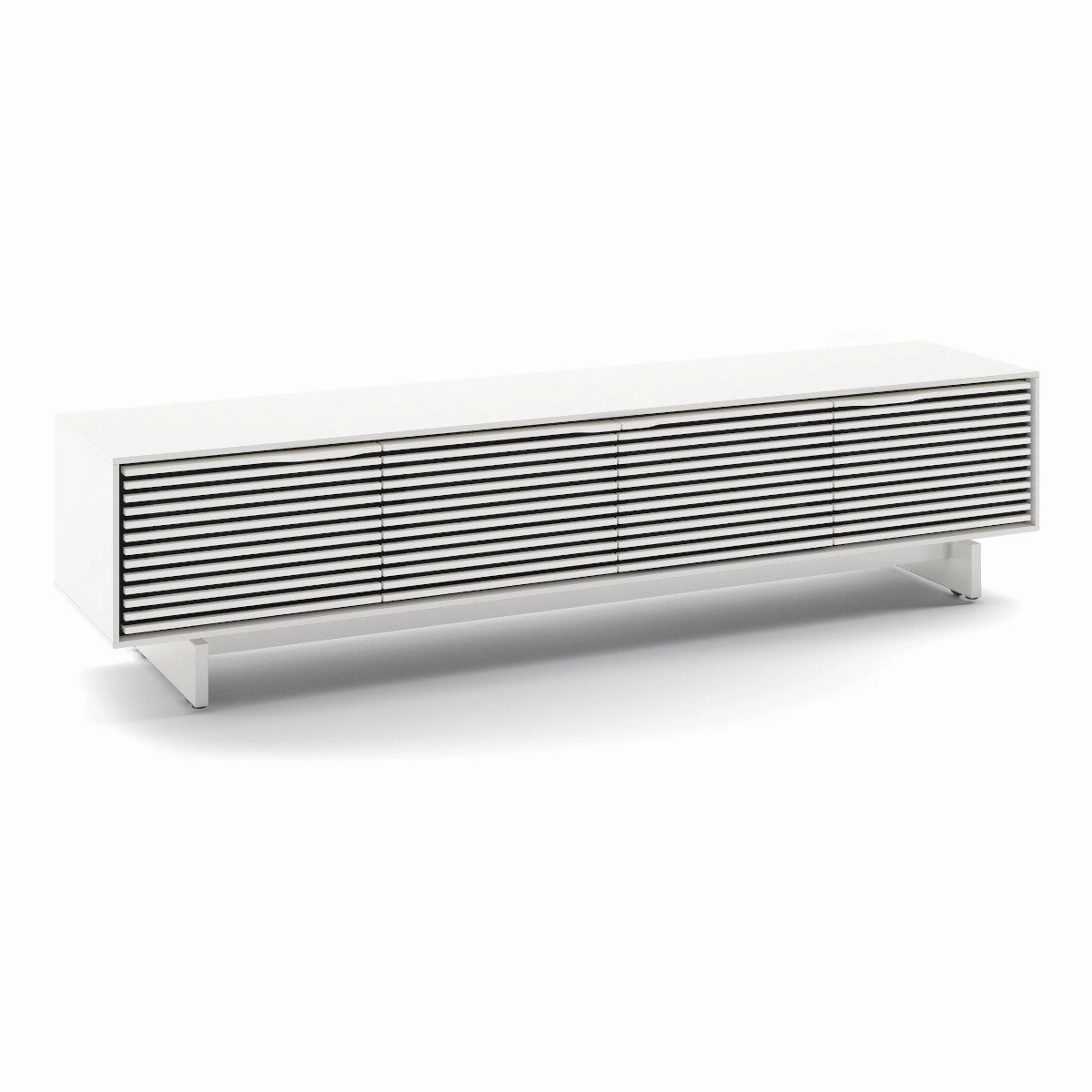 BDI Align 7473 Low 4-Door Cabinet with Media Base (Satin White)