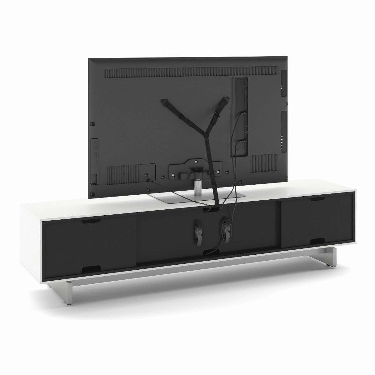 BDI Align 7473 Low 4-Door Cabinet with Media Base (Satin White)