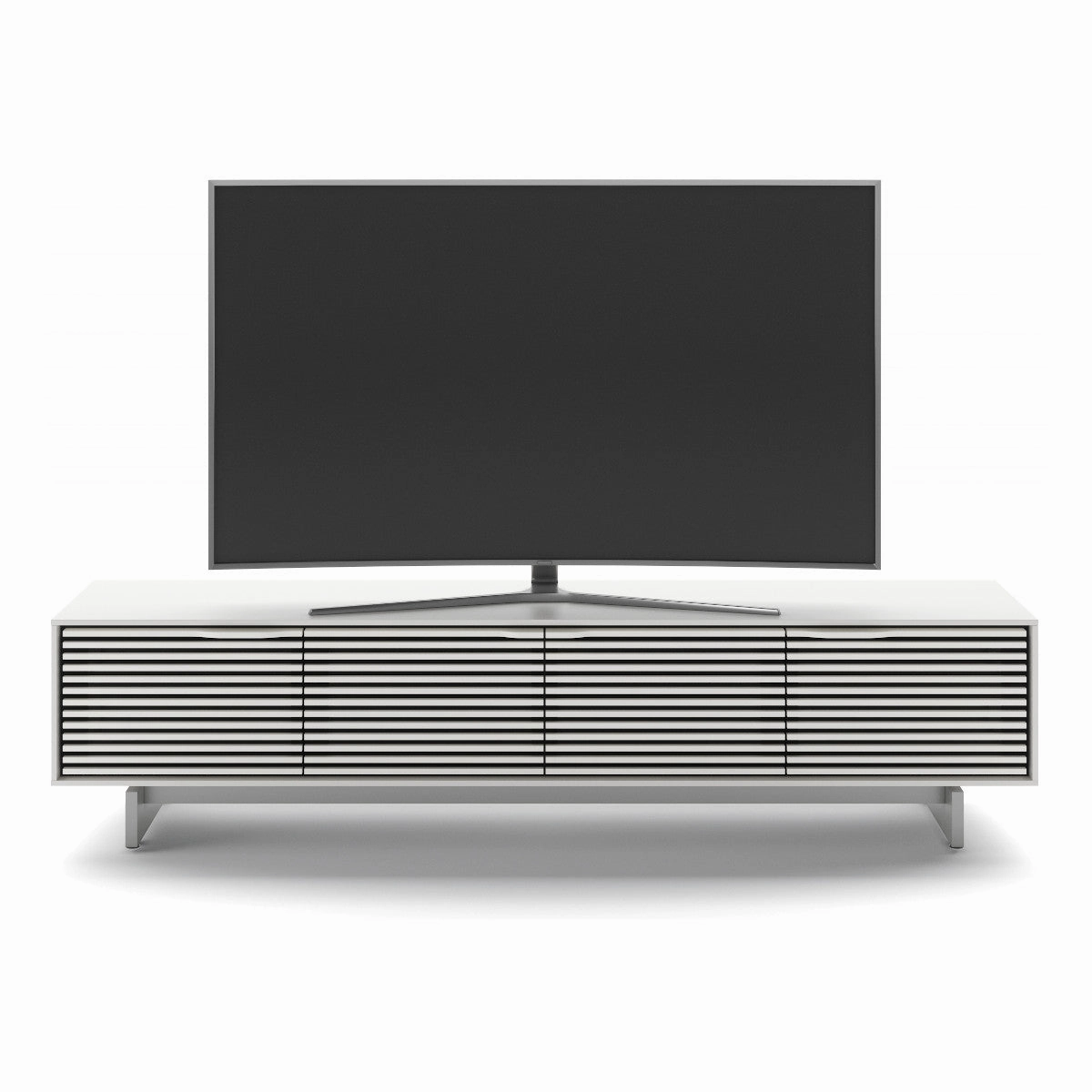 BDI Align 7473 Low 4-Door Cabinet with Media Base (Satin White)