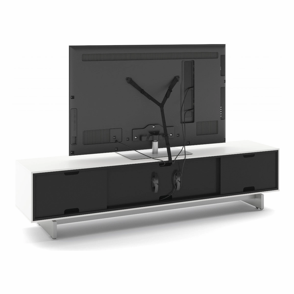 BDI Align 7473 Low 4-Door Cabinet with Media Base (Satin White)
