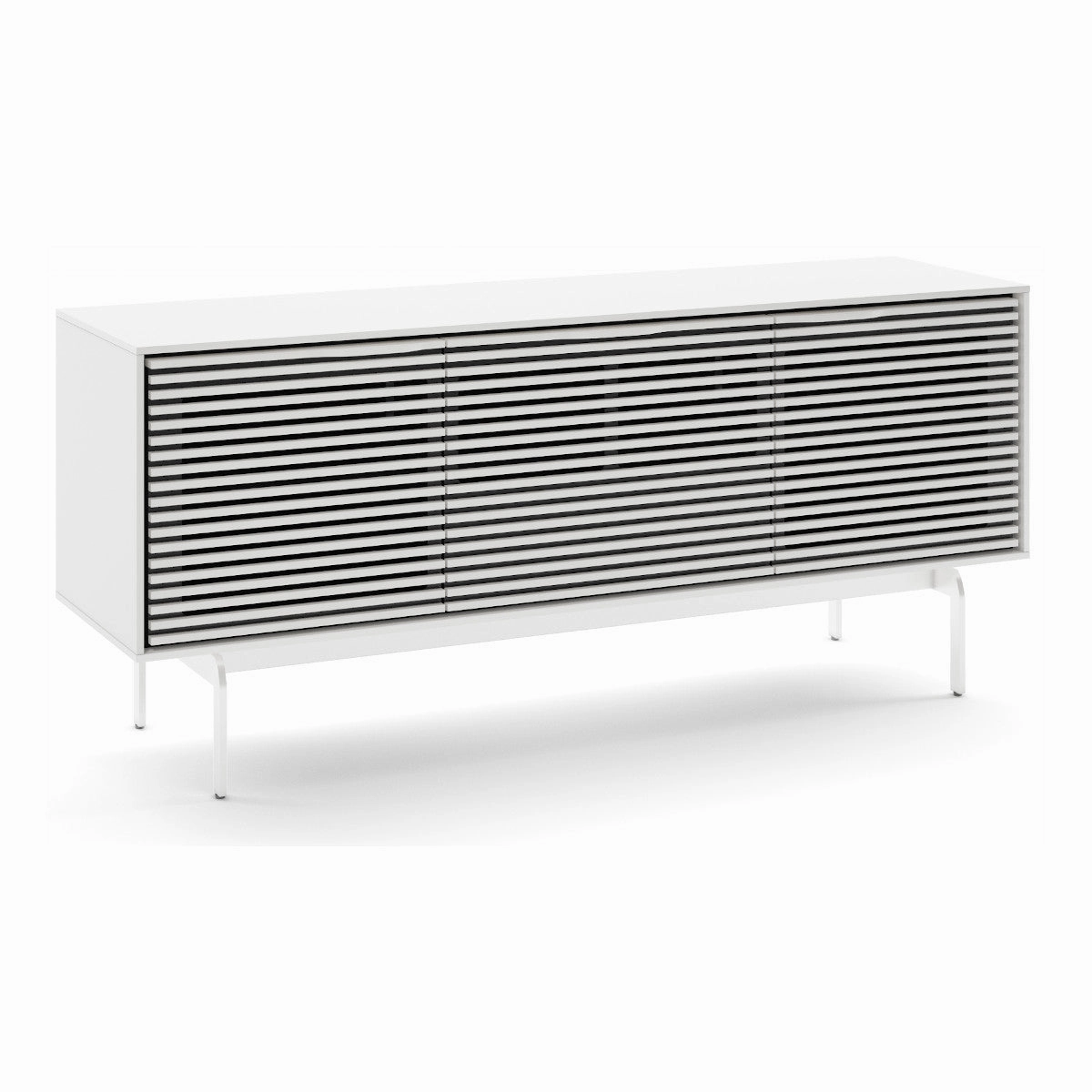 BDI Align 7477 3-door Cabinet with Console Base (Satin White)