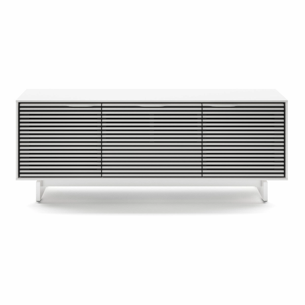 BDI Align 7477 3-Door Cabinet with Media Base (Satin White)