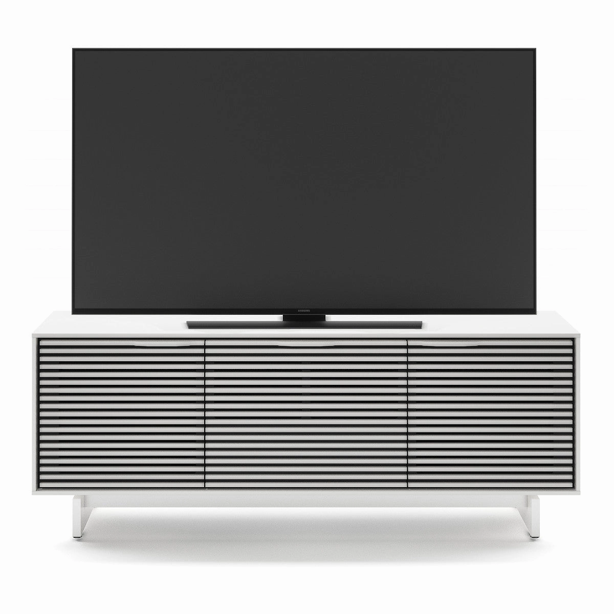 BDI Align 7477 3-Door Cabinet with Media Base (Satin White)