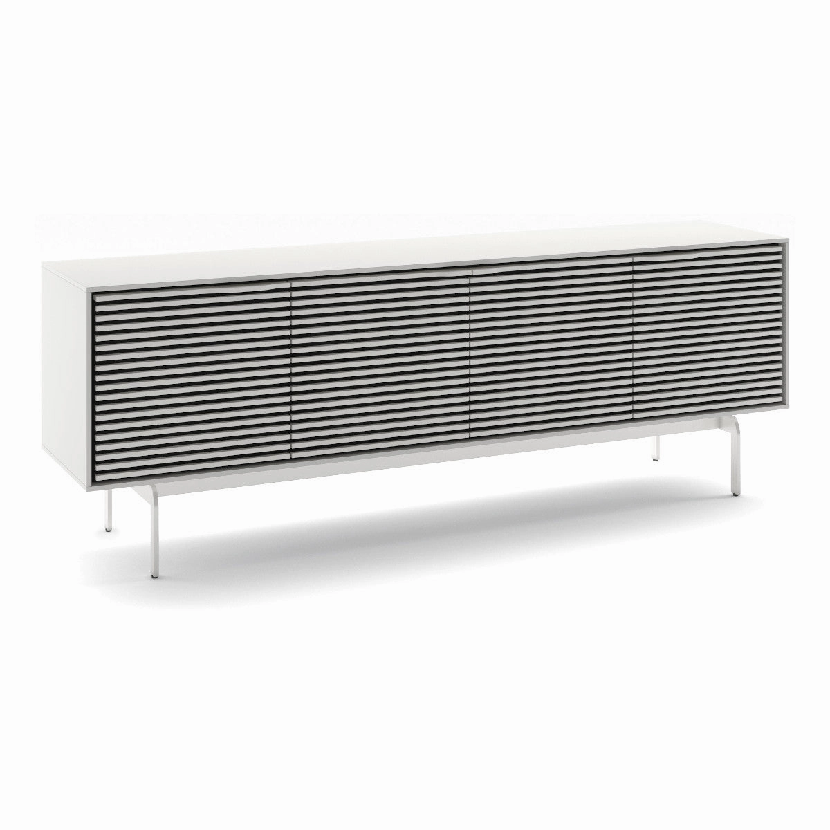 BDI Align 7479 4-Door Cabinet with Console Base (Satin White)