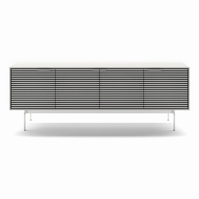 BDI Align 7479 4-Door Cabinet with Console Base (Satin White)