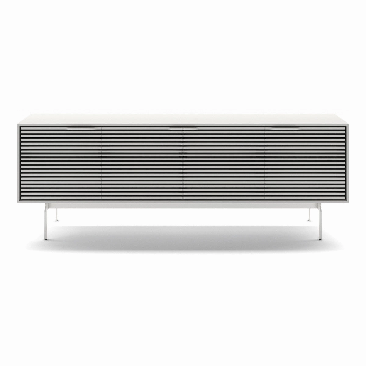 BDI Align 7479 4-Door Cabinet with Console Base (Satin White)
