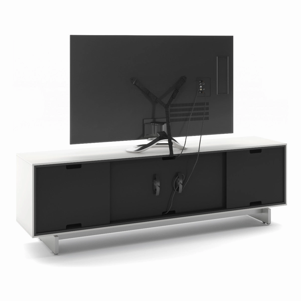 BDI Align 7479 4-Door Cabinet with Media Base (Satin White)