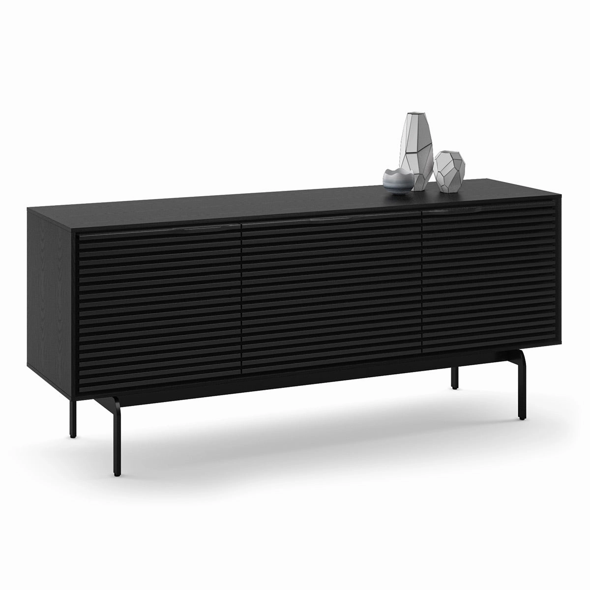 BDI Align Media   Storage 7477CO-EBO Triple Cabinet with Console Base (Ebonized Ash)