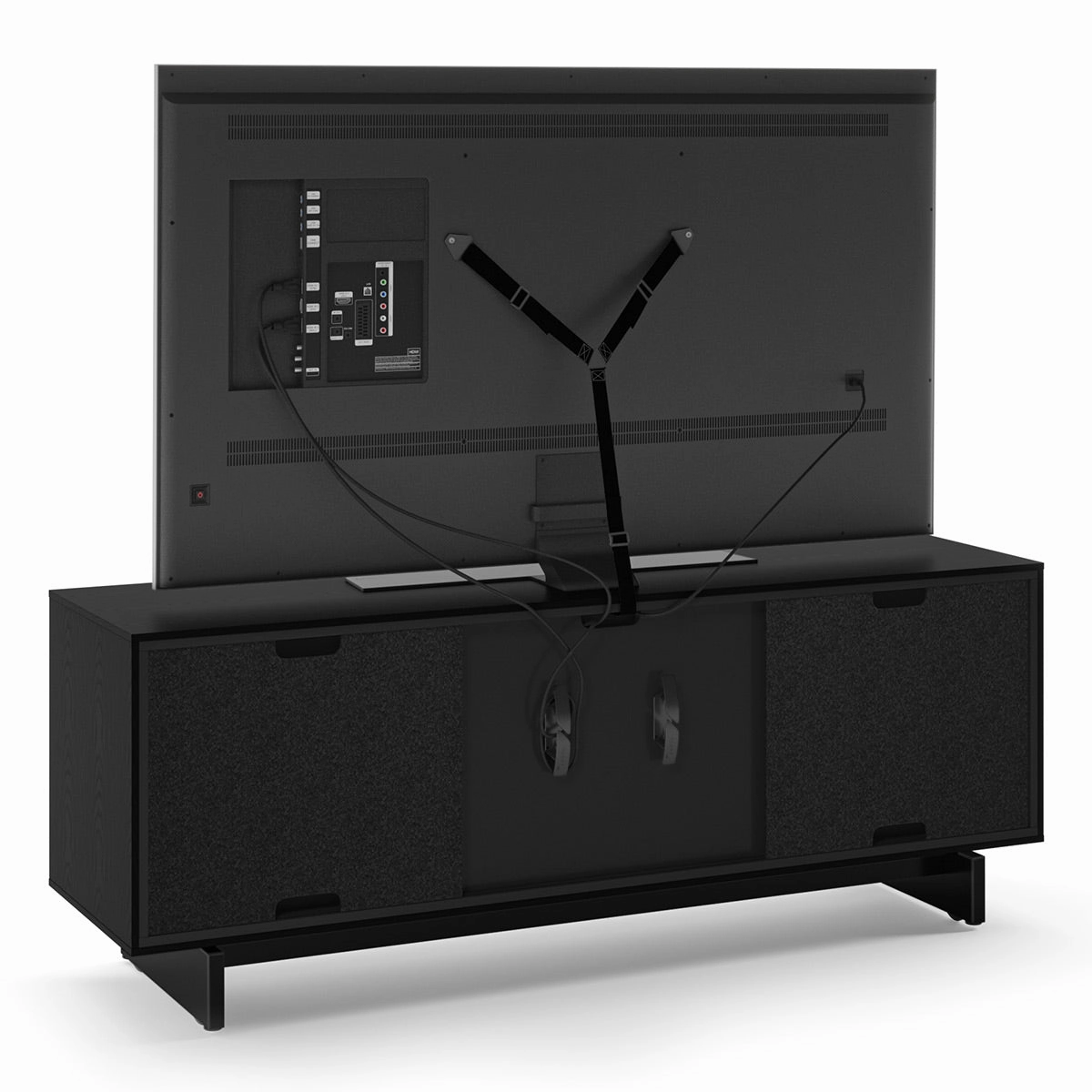 BDI Align Media   Storage 7477ME-EBO Triple Cabinet with Media Base (Ebonized Ash)