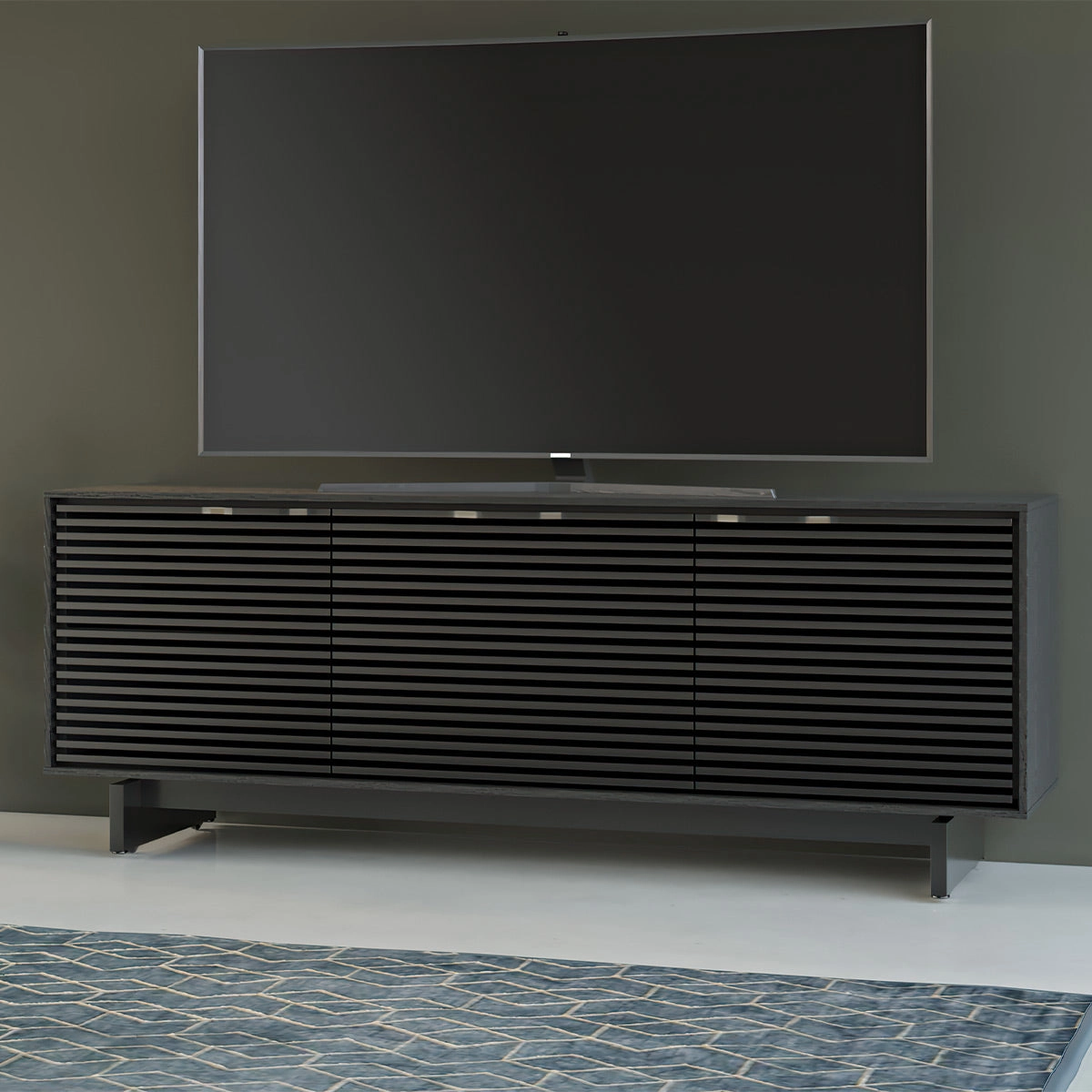 BDI Align Media   Storage 7477ME-EBO Triple Cabinet with Media Base (Ebonized Ash)
