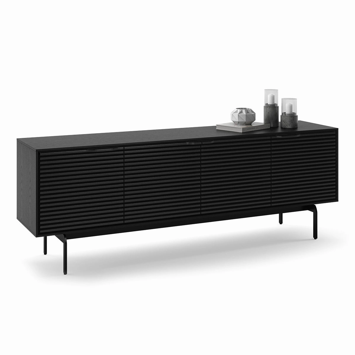 BDI Align Media   Storage 7479CO-EBO Quad Cabinet with Console Base (Ebonized Ash)