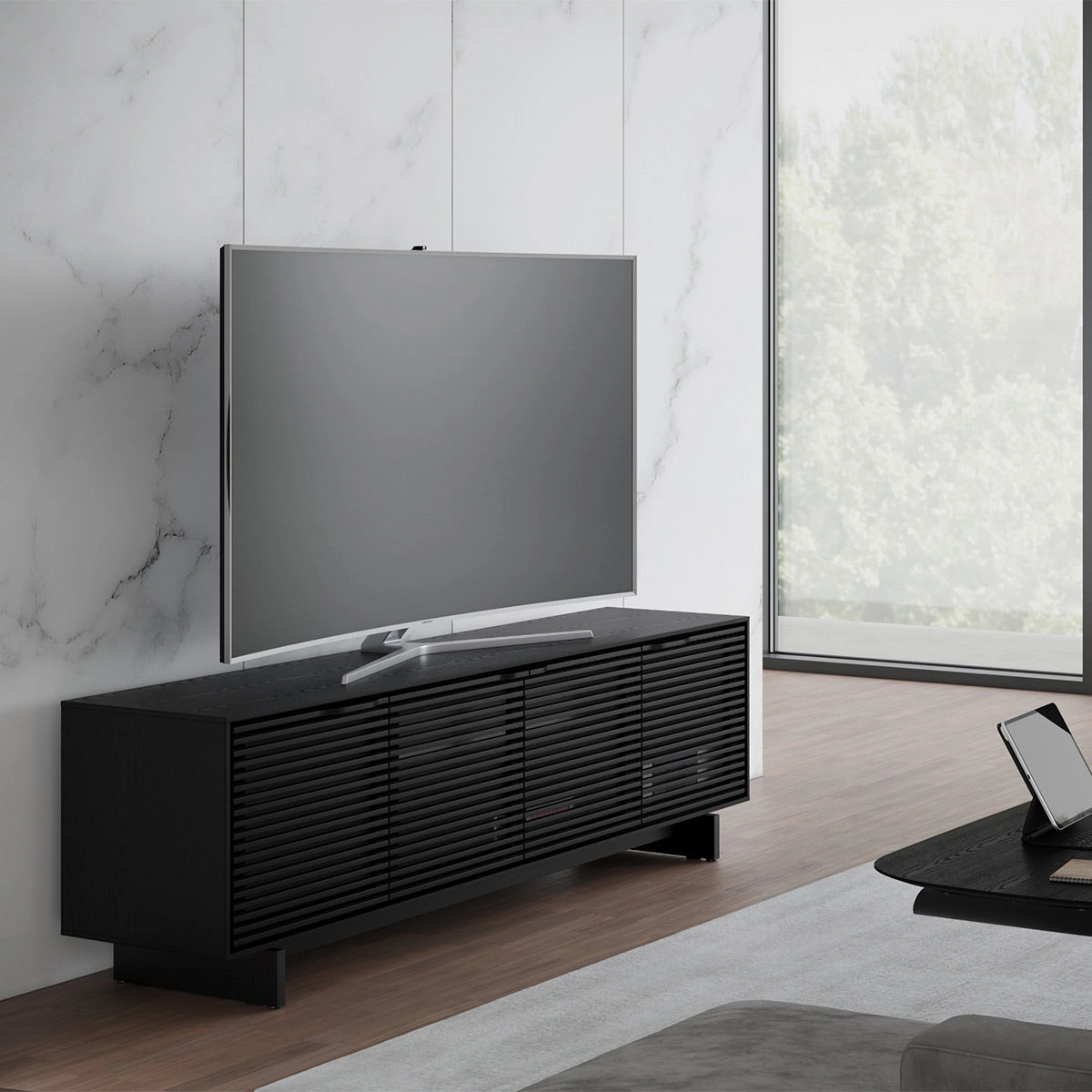BDI Align Media   Storage 7479ME-EBO Quad Cabinet with Media Base (Ebonized Ash)