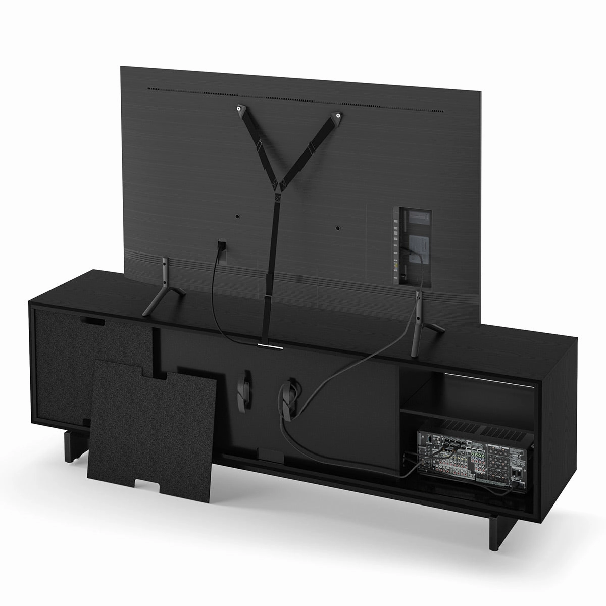 BDI Align Media   Storage 7479ME-EBO Quad Cabinet with Media Base (Ebonized Ash)