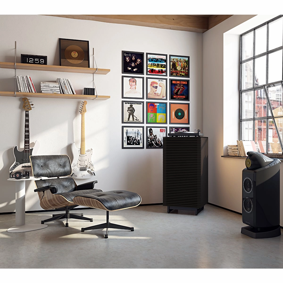 BDI Corridor 8172 Audio Tower (Charcoal Stained Ash)