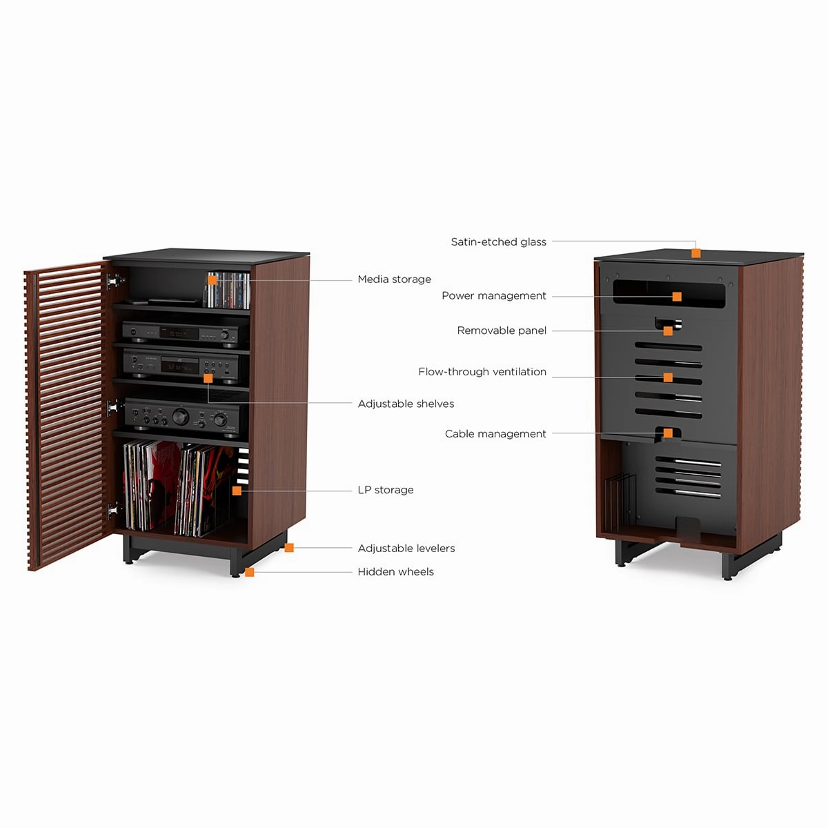 BDI Corridor 8172 Audio Tower (Walnut)