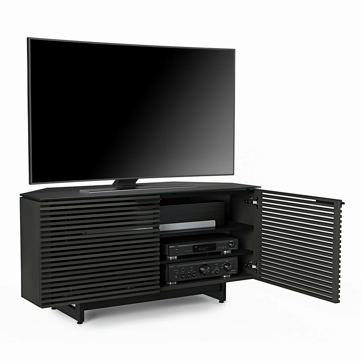BDI Corridor 8175 Corner Media Cabinet (Charcoal Stained Ash)