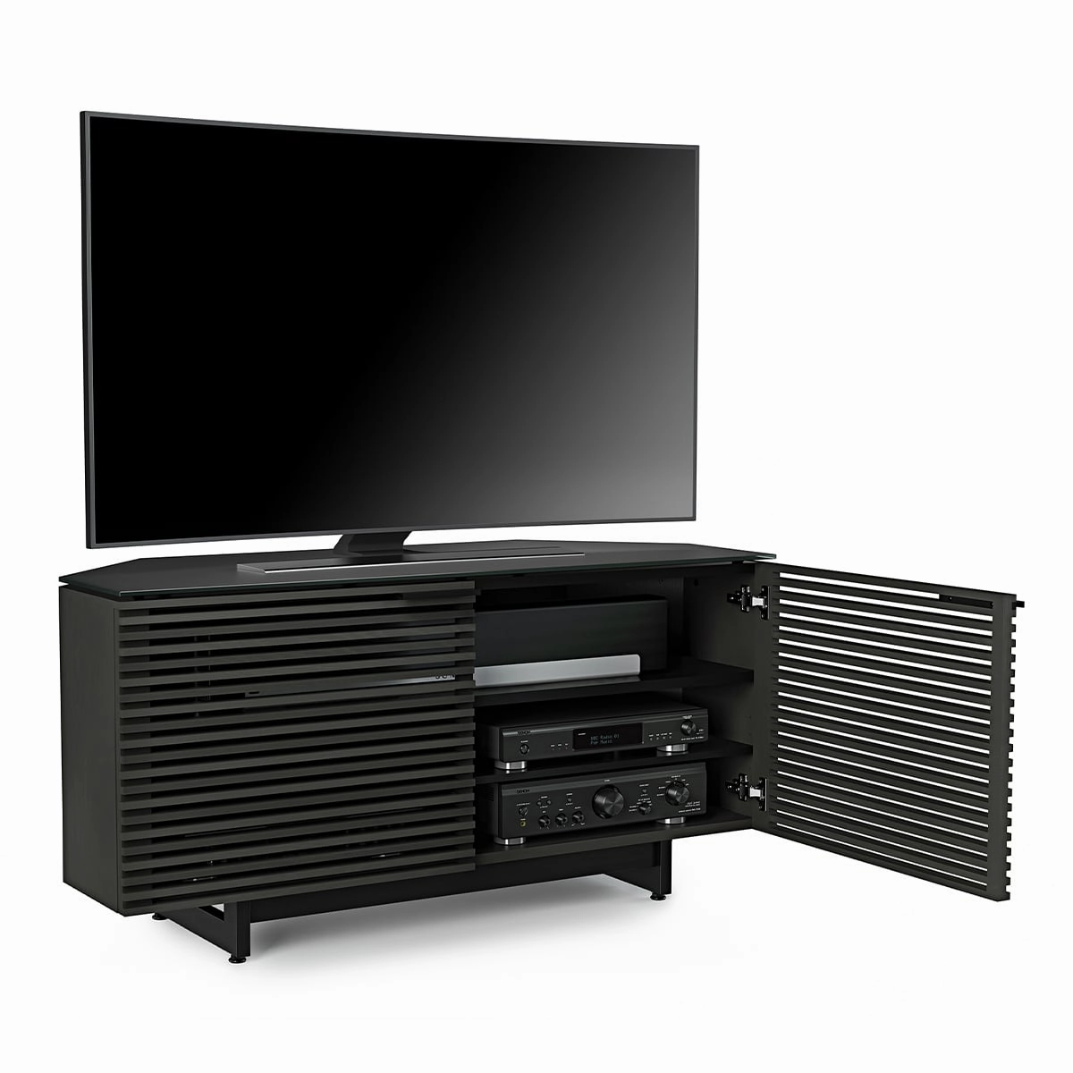 BDI Corridor 8175 Corner Media Cabinet (Charcoal Stained Ash)