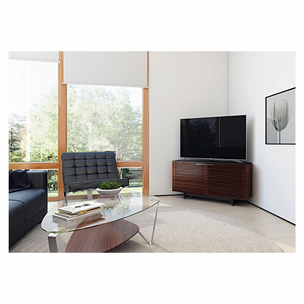 BDI Corridor 8175 Corner Media Cabinet (Chocolate Stained Walnut)