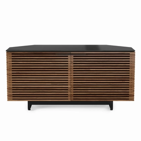 BDI Corridor 8175 Corner Media Cabinet (Walnut) hi-fi vibration control,hi-fi grounded cable,hi-fi stereo input selector