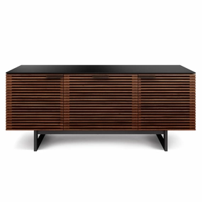 BDI Corridor 8177 Triple Wide Media Console (Chocolate Stained Walnut) hi-fi vibration control,hi-fi grounded cable,hi-fi stereo input selector