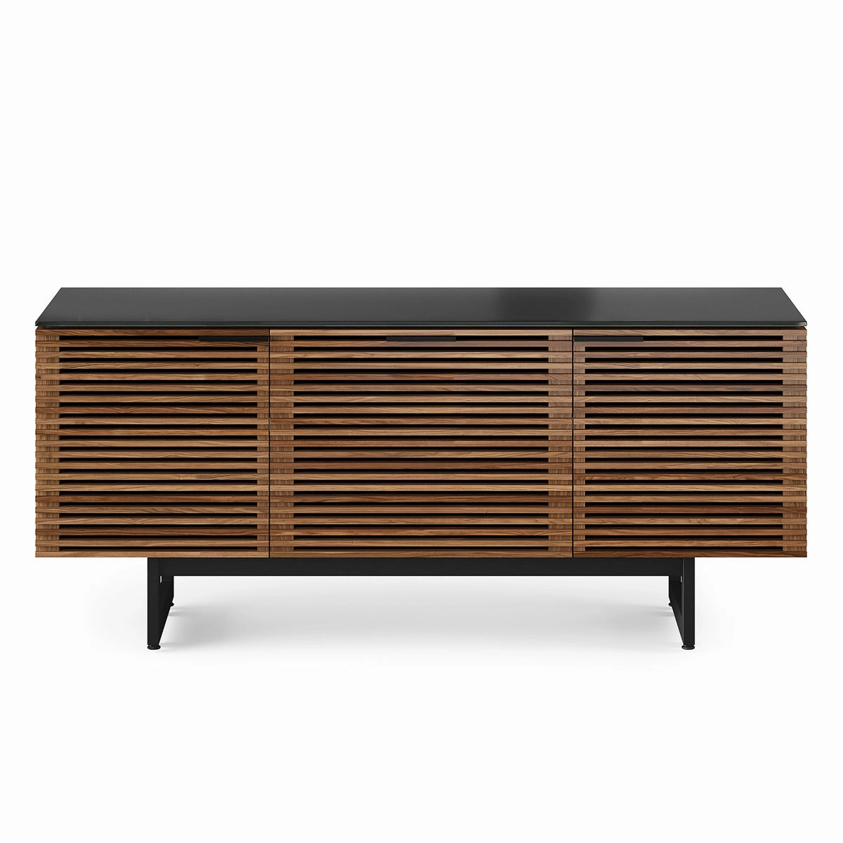 BDI Corridor 8177 Triple Wide Media Console (Walnut) hi-fi vibration control,hi-fi grounded cable,hi-fi stereo input selector