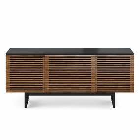 BDI Corridor 8177 Triple Wide Media Console (Walnut) hi-fi vibration control,hi-fi grounded cable,hi-fi stereo input selector