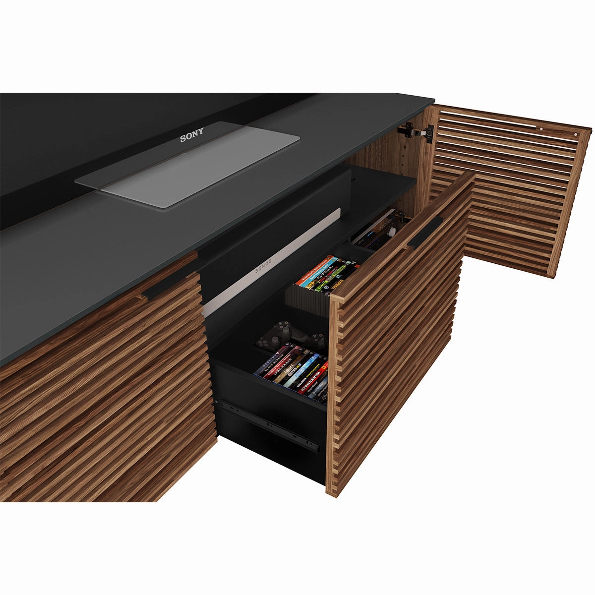 BDI Corridor 8177 Triple Wide Media Console (Walnut)