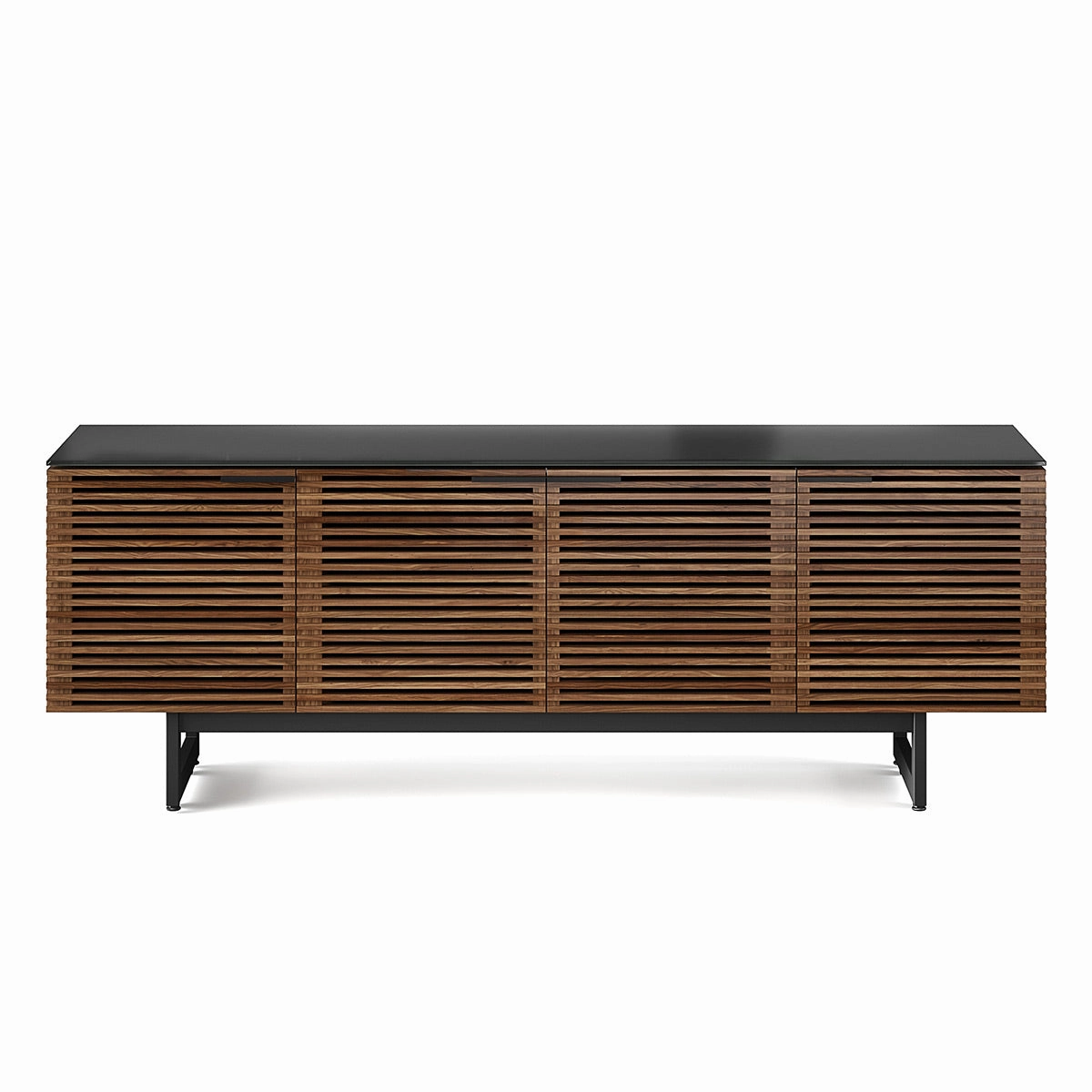 BDI Corridor 8179 Quad Media Console for TVs up to 85" (Walnut) hi-fi vibration control,hi-fi grounded cable,hi-fi stereo input selector
